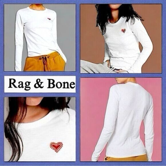 Rag & Bone Embroidered Heart Long Sleeve Tee - Picture 10 of 16